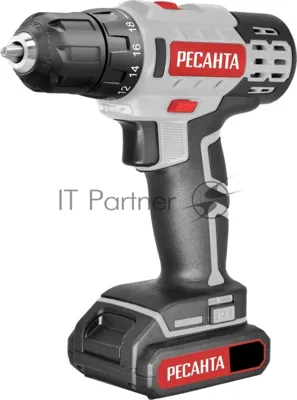 Дрель-шуруповерт Ресанта ДА-50Л2-18А, 18 В, 2 Ач, 50 Нм, щеточный