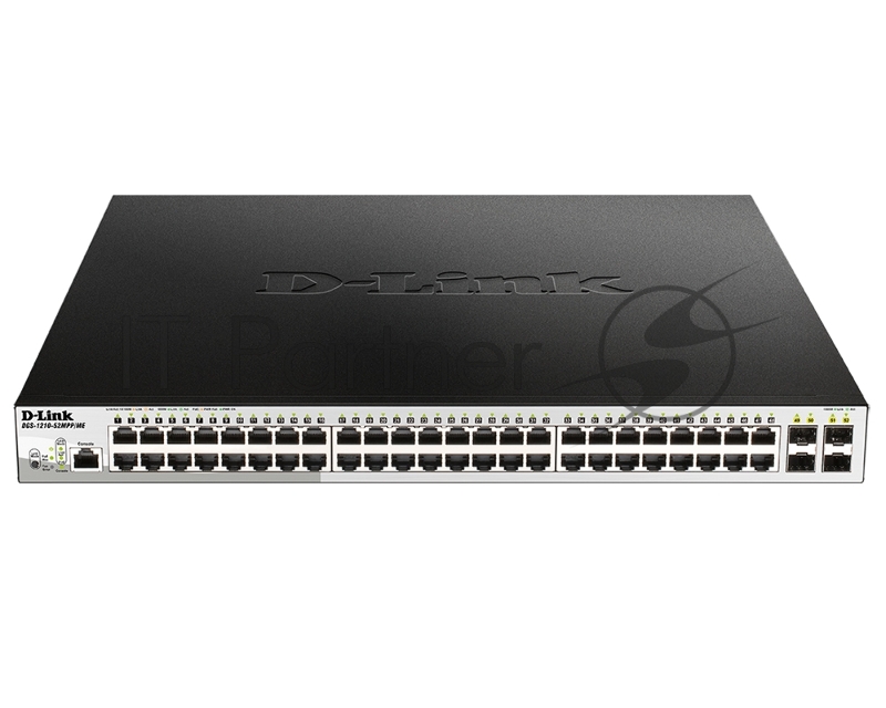 Коммутатор D-Link DGS-1210-52MPP/ME/B3A, 48×1 Гбит/с + 4×1 Гбит/с SFP, управляемый