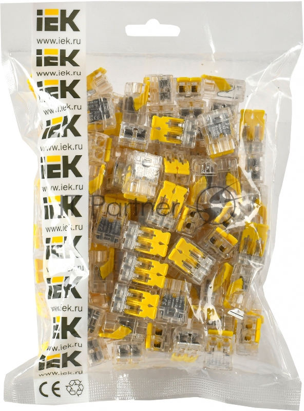 Клемма IEK СМК UKZ60-412-100 2x 0.2-0.4мм2 дл.19мм ш.13.5мм желтый (упак.:100шт)