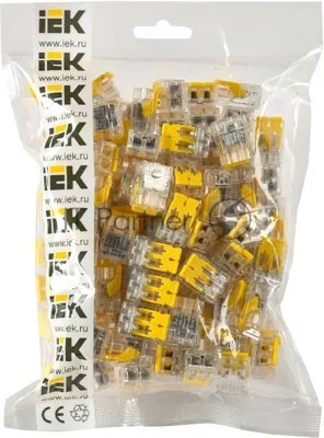 Клемма IEK СМК UKZ60-412-100 2x 0.2-0.4мм2 дл.19мм ш.13.5мм желтый (упак.:100шт)