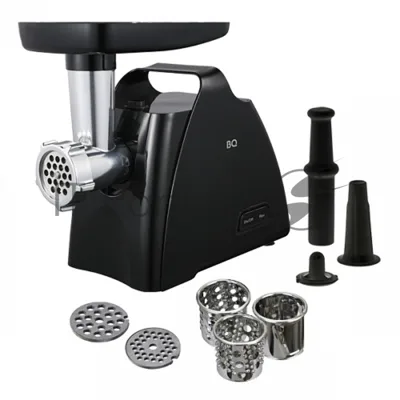 Мясорубка электрическая BQ MG1006 черный, 2100 Вт, 2.4 кг/мин, реверс, защита от перегрузки, насадки - 7
