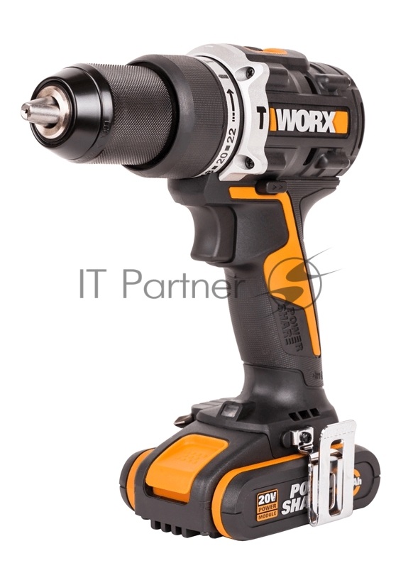 Дрель-шуруповерт Worx WX352, 20 В, 0 Ач, 60 Нм, бесщеточный, ударный