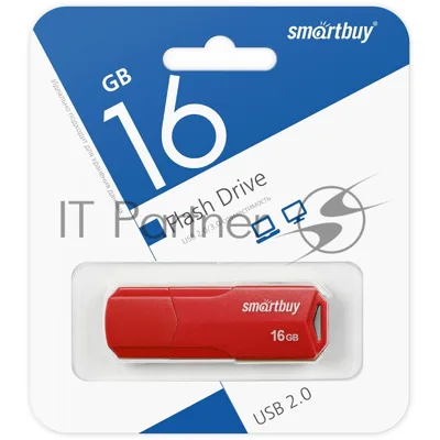 Флешка USB Smartbuy CLUE Red (SB16GbCLU-R), 16Gb, USB 2.0, R/W 20/10, красный