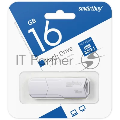 Флешка USB Smartbuy CLUE white (SB16GbCLU-W), 16Gb, USB 2.0, R/W 15/8, белый