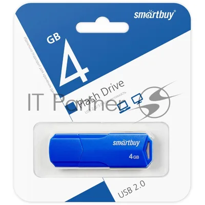 Флешка USB Smartbuy CLUE Blue (SB4GbCLU-BU), 4Gb, USB 2.0, R/W 15/8, синий