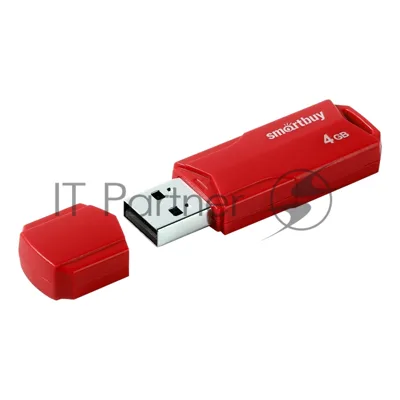 Флешка USB Smartbuy CLUE Red (SB4 GbCLU-R), 4Gb, USB 2.0, R/W 15/5, красный
