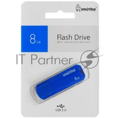 Флешка USB Smartbuy CLUE Blue (SB8GbCLU-BU), 8Gb, USB 2.0, R/W 25/10, синий