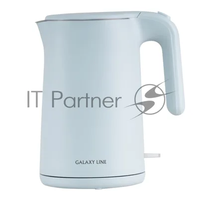 Электрочайник Galaxy GL 0327 небесный, 1.5 л, 1800 Вт, скрытый нагревательный элемент