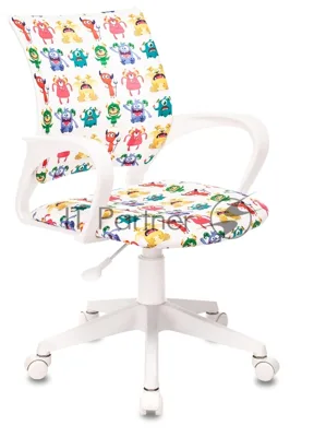 Кресло Бюрократ BuroKIDS 1 W белый, ткань, 120 кг