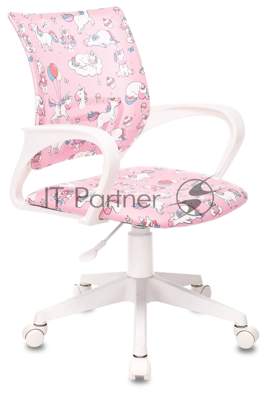 Кресло Бюрократ BuroKIDS 1 W розовый, ткань, 120 кг