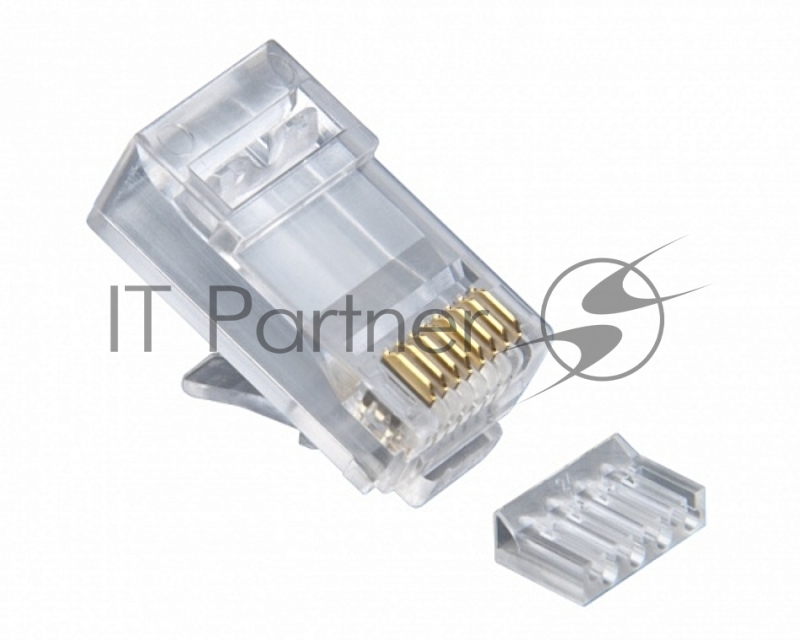 Вилка RJ-45 (8P8C) PLUG5UP-INSERT универсальная cat.5e со вставкой, контакты 30 микродюймов" (100 шт.)