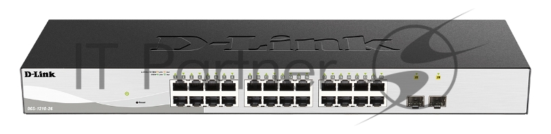Коммутатор D-Link DGS-1210-26/F3A, 24×1 Гбит/с + 2×1 Гбит/с SFP, настраиваемый