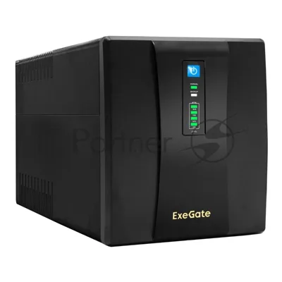 Источник бесперебойного питания ExeGate SpecialPro UNB-1200.LED.AVR.EURO.RJ / 1200 ВА / 750 Вт / 4 x CEE 7 (евророзетка)
