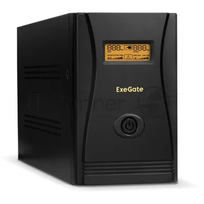 Источник бесперебойного питания ExeGate SpecialPro Smart LLB-1000.LCD.AVR.EURO.RJ / 1000 ВА / 650 Вт / 4 x CEE 7 (евророзетка)