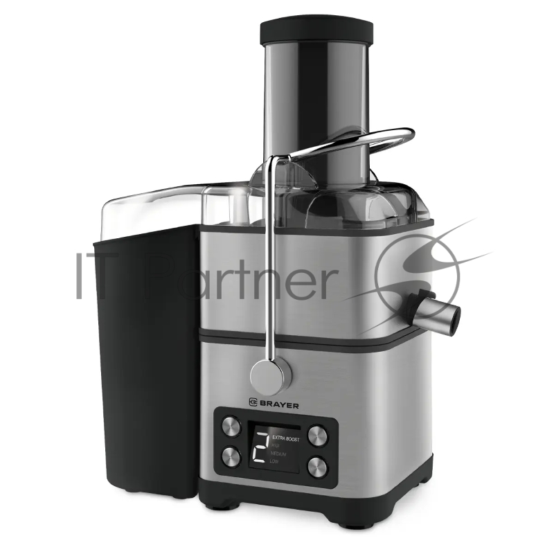 Соковыжималка BRAYER BR1704 серебристый, центробежная, 800 Вт, 1100 мл, электронное