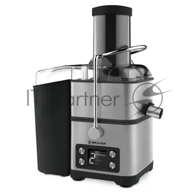 Соковыжималка BRAYER BR1704 серебристый, центробежная, 800 Вт, 1100 мл, электронное