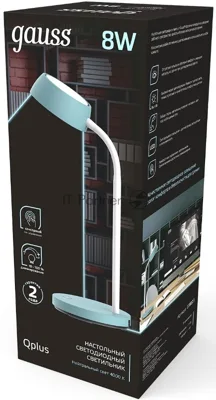 Светильник настольный Gauss Qplus модель GTL602 8W 600lm 4000K 170-265V бирюзовый диммируемый LED 1/8