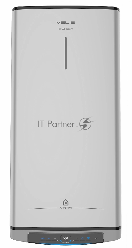 Водонагреватель электрический Ariston Velis Lux Inox PW ABSE WIFI 80 белый, накопительный, 80 л, 2,5 кВт, настенный, вертикальный, плоский, бак из нержавеющей стали, с управлением по Wi-Fi