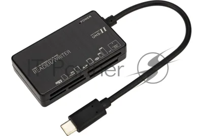 Кард-ридер Rexant 18-4118/черный/MS/MS PRODUO/M2/MMC/SD/microSD/microSDHC/microSDXC/USB Type-C/пластик