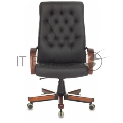 Кресло Бюрократ T-9928WALNUT/ECO черный, экокожа