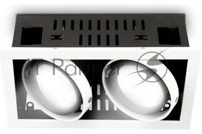 Карданный встраиваемый светодиодный светильник T812 BK/CH 2*12W 4200K