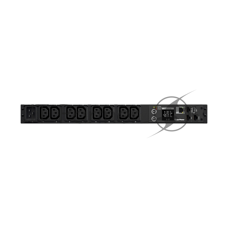Блок распределения питания CyberPower PDU PDU41005 (PDU20SWHVIEC8FNET) 1U type, 16Amp, plug IEC 320 C20, (8) IEC 320 C13