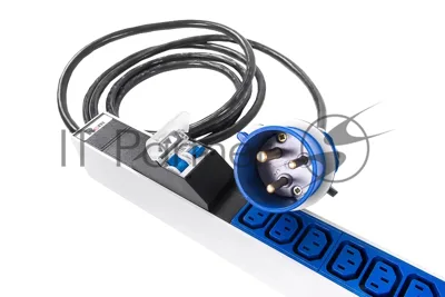 Блок силовых розеток Rem Rem-32, IEC 60320 С13 х 24, IEC 60320 С19 х 6, вход IEC 309, шнур 3 м, 1 463мм, однофазный 32А, автомат + индикатор, серый
