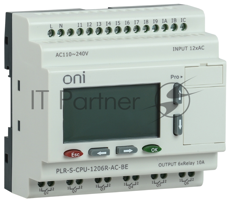Логическое реле IEK ONI PLR-S. CPU1206(R) 220В AC с экраном