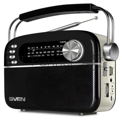 Радиоприемник белый SVEN SRP-505 (4 Вт, FM/AM/SW, USB, SD/microSD, Bluetooth, 1200 мАч)