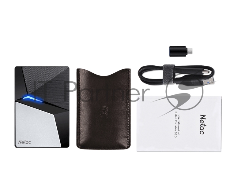 Внешний SSD Netac Z7S, 480 Gb, USB 3.2 Gen 2 Type-C, R/W 550/480, черный