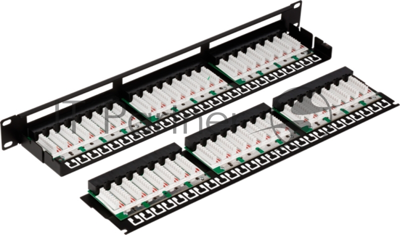 Патч-панель Lanmaster TWT-PP48/1U-U5E 19" 1U 48xRJ45 кат.5e UTP
