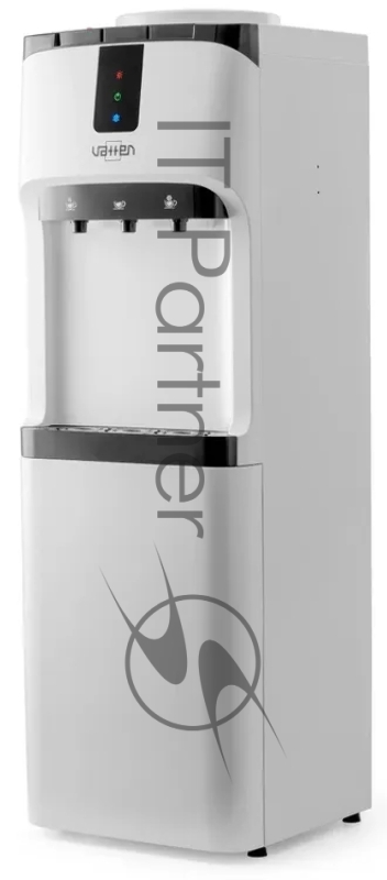 Кулер для воды Vatten V02WE, верхняя загрузка, нагрев 90 °С, охлаждение 15 °С, белый/черный