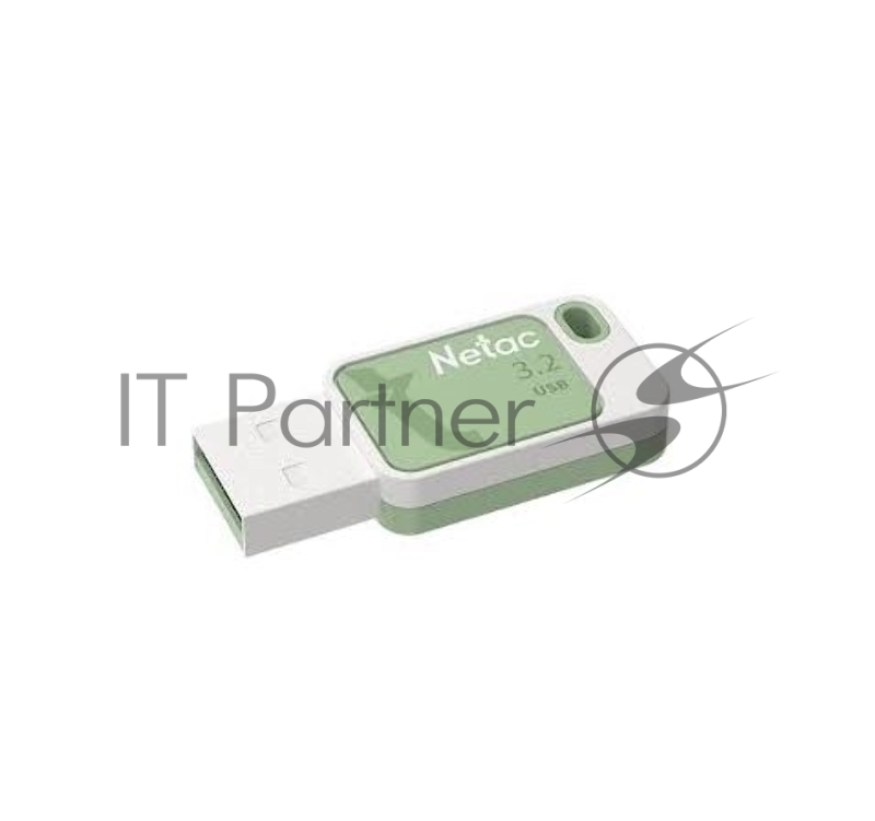Флешка USB Netac UA31 (NT03UA31N-128G-32GN), 128Gb, USB 3.2, R/W 110/45, зеленый/белый