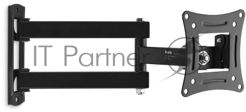 Кронштейн для телевизора Buro FL2S черный, 15"-29" макс. 12 кг, настенный, поворотно-выдвижной и наклонный