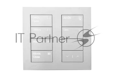 Кнопочная панель HQWT-S-P4RW-WH-E Lutron 7 кнопок и клавиши поднять.опустить, пластик белый.