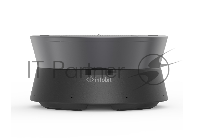 Спикерфон Infobit [iSpeaker M500] для переговорных комнат (15-25кв.м.) на 5-8 человек: 8 всенаправленных микрофонных капсюлей, AEC, AGC, RS. Макс. расстояние - 5 метров. Макс.5 устройств подкл. daisy chain (RJ45). Works with iCam VB60