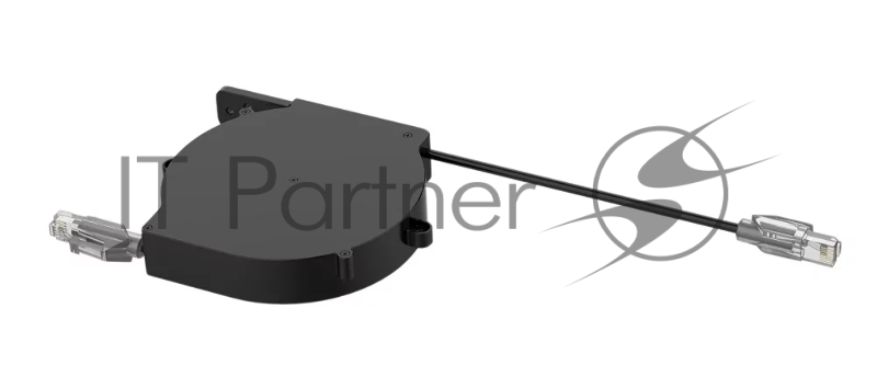 Кабельный ретрактор Wize Pro WRTS-CAT6-RT cat.6 с коннектором RJ45, для установки в архитектурный лючок серии WRTS, выдвижение 80 см