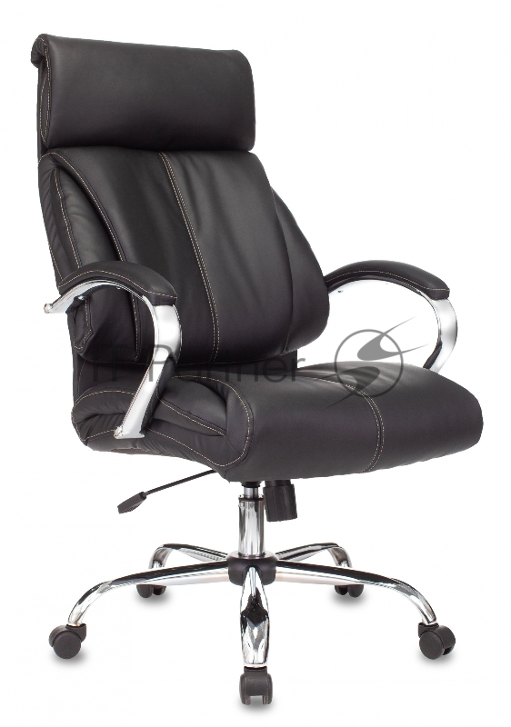 Кресло руководителя Бюрократ T-9904NSL Leather Venge Black черный, искусственная кожа, крестовина металл хром