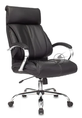 Кресло руководителя Бюрократ T-9904NSL Leather Venge Black черный, искусственная кожа, крестовина металл хром