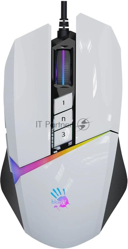Мышь проводная A4Tech Bloody W60 Max белый, 10000 dpi, USB, кнопки - 10