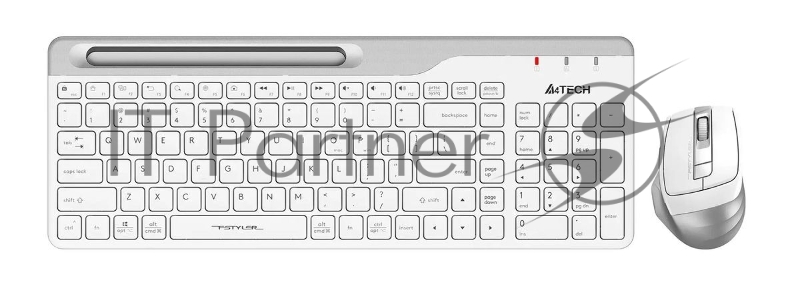 Комплект клавиатура+мышь A4Tech FStyler FB2535C беспроводной, USB + Bluetooth, 2000 DPI, белый