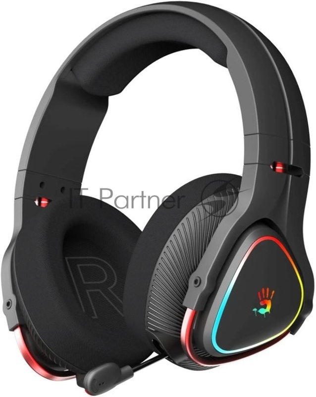 Гарнитура Bloody MR710 чёрный, беспроводная + проводная, Bluetooth, до 44 ч, подсветка