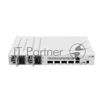 Коммутатор MikroTik CRS504-4XQ-IN, 1×100 Мбит/с + 4×100 Гбит/с QSFP28, управляемый