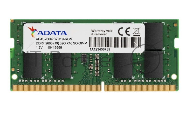 Оперативная память ADATA, DDR4, 8GB (1x8GB), 2666MHz, CL19, SO-DIMM