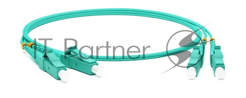 Коммутационный шнур оптический Hyperline, Duplex LC/LC, OM3 50/125, LSZH, 20м, d= 2мм, голубой хвостовик, голубой