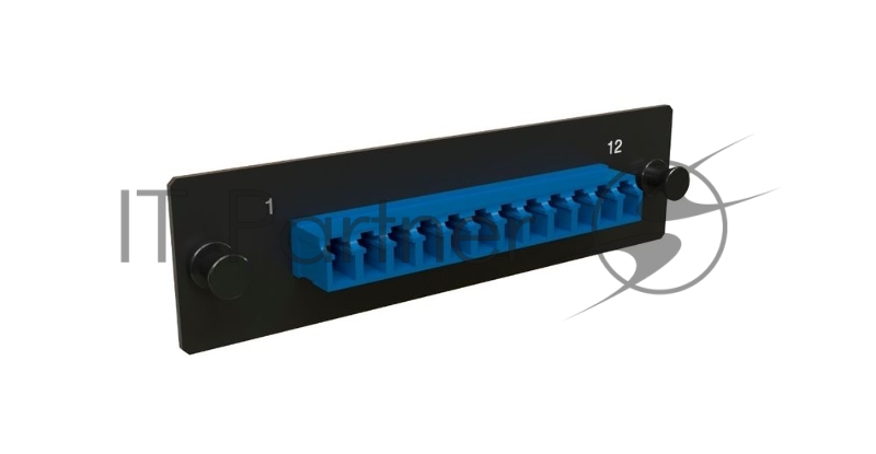 Модульная панель Hyperline, OS2 9/125, 12 х LC, Duplex 120х32, для FO-19BX, черный