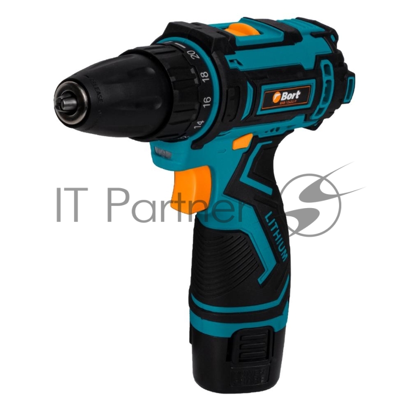 Дрель-шуруповерт Bort BAB-12x2Li-F, 12 В, 1,5 Ач, 36 Нм, щеточный