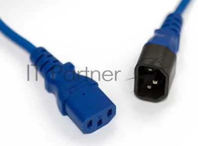 Шнур для блока питания Hyperline PWC-IEC13-IEC14, IEC 320 C13, вилка C14, 5 м, 10А, провода 3 х 1,0 кв. мм, синий