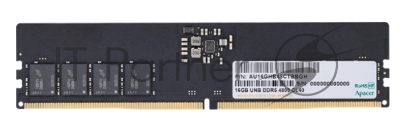 Оперативная память Apacer, DDR5, 16GB (1x16GB), 4800MHz, CL40, DIMM