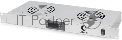 Вентиляторный модуль Cabeus JG02 19", 220V, 1U, 45х480х170 мм (ВхШхГ), вентиляторов: 2, поток: 300 м3/ч, для шкафов, серый